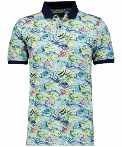 Piqué-Poloshsirt mit Digitaldruck Gemustert-964