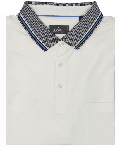 Polo solid with contrast details, mercerized 