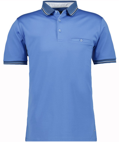 Polo uni mit Kontrastdetails, mercerisiert 