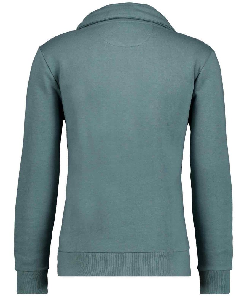 Sweat jacket with stand up collar