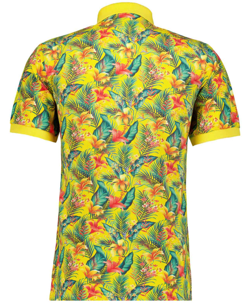 Piqué polohsirt with allover print