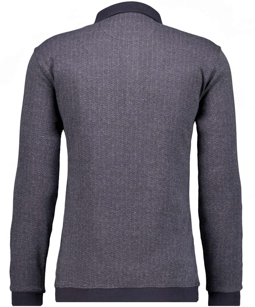 Sweatshirt mit Polokragen, Fischgrat