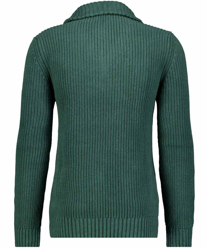 Knitted pullover with troyer collar
