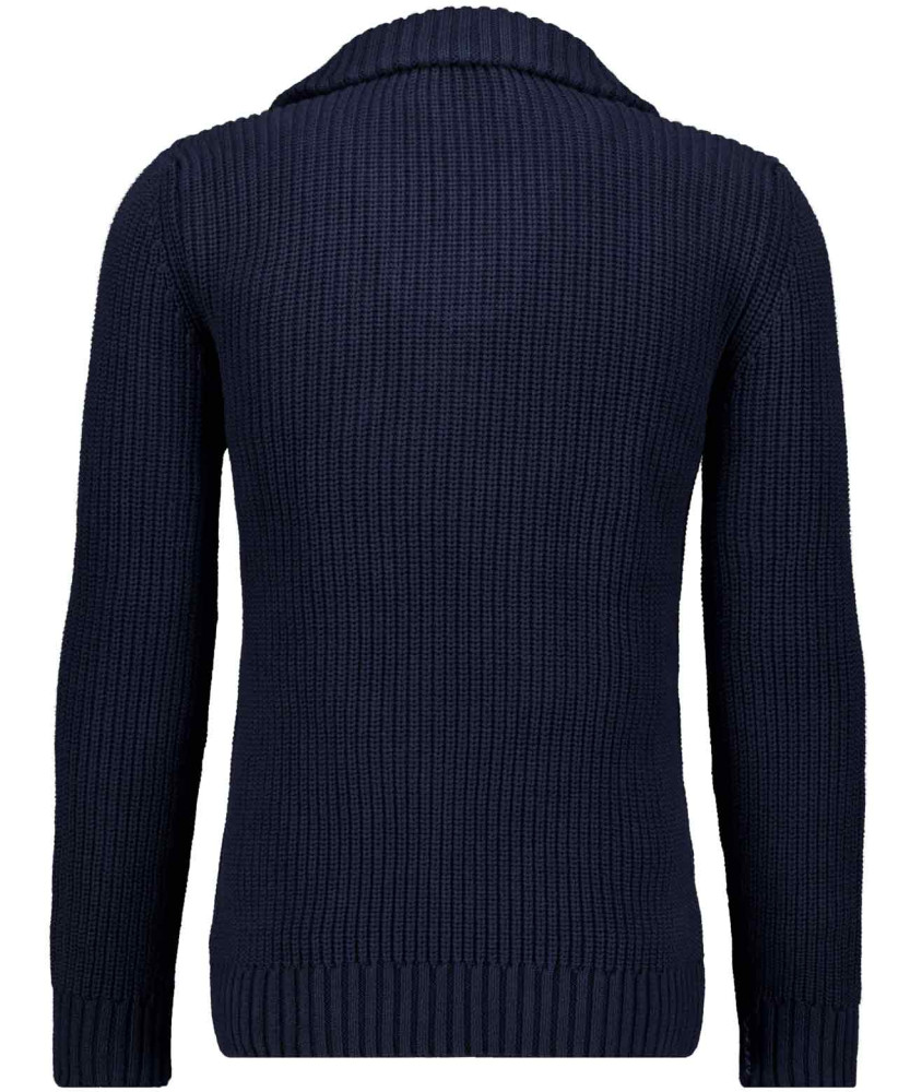 Knitted pullover with troyer collar