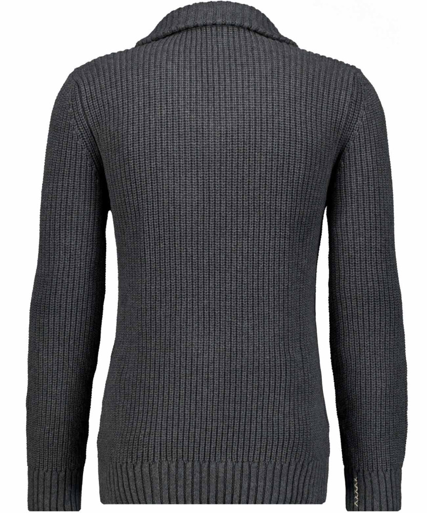 Knitted sweater with troyer collar