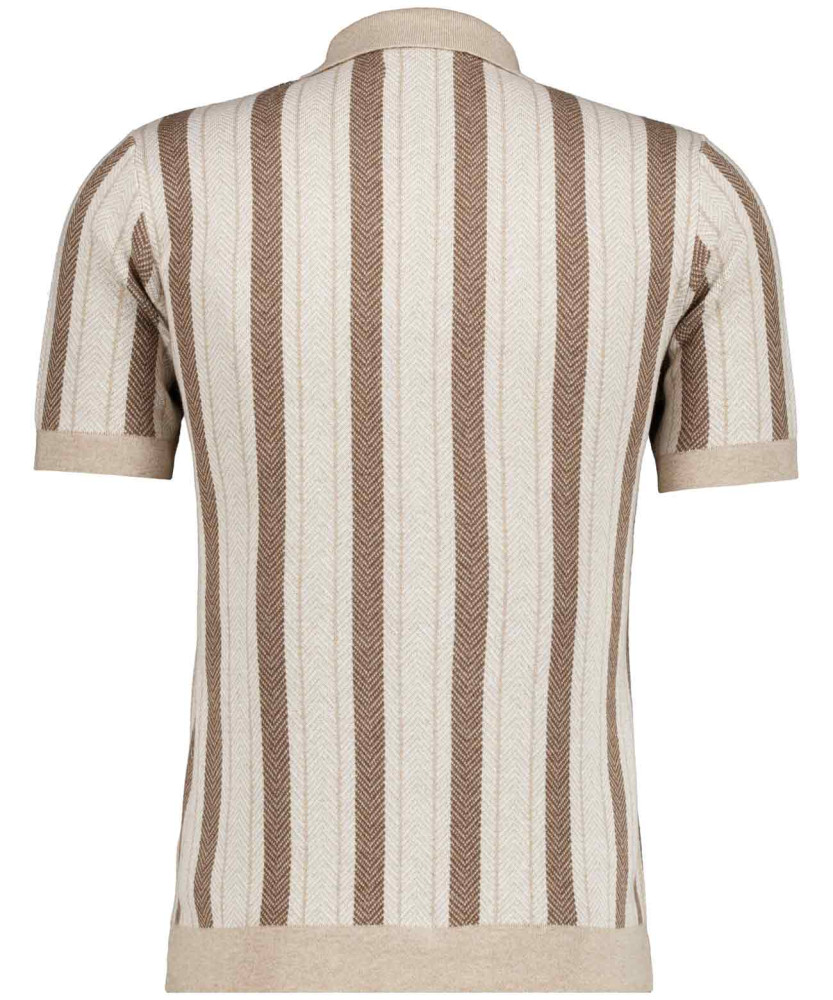 Cardigan Jacquard striped, short sleeve
