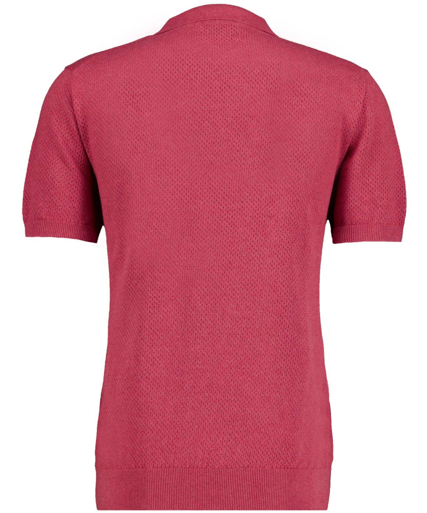 Knitted pullover with resort collar, short sleeve