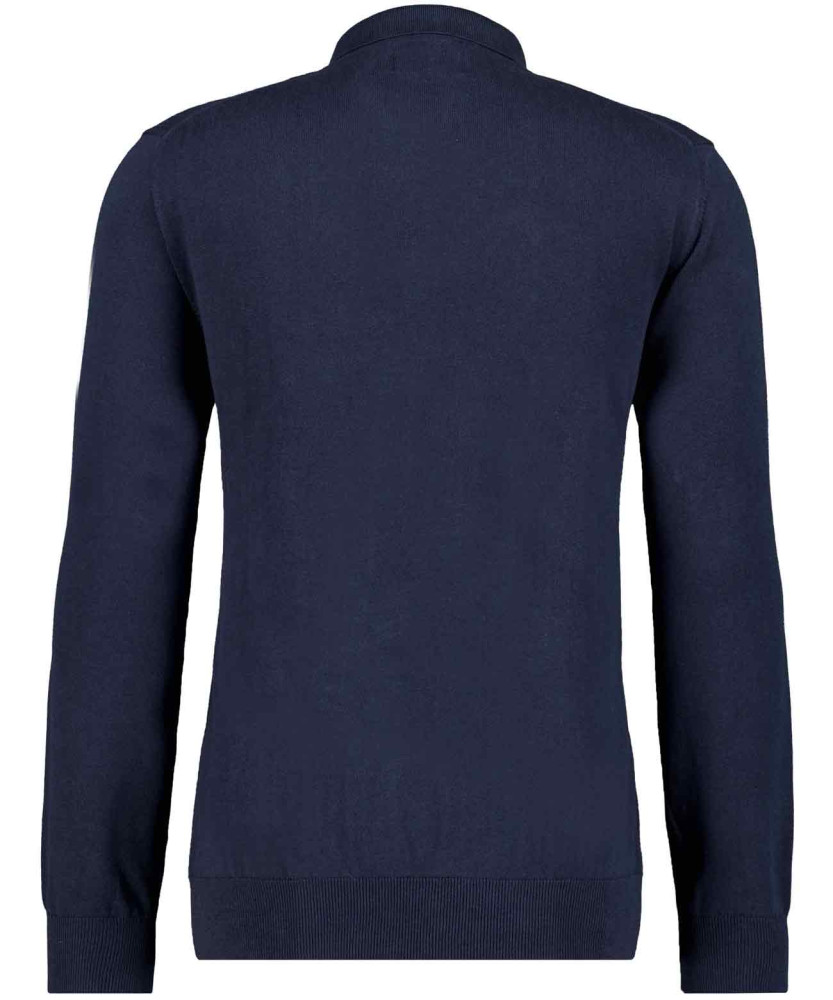 Knitted pullover with polo collar