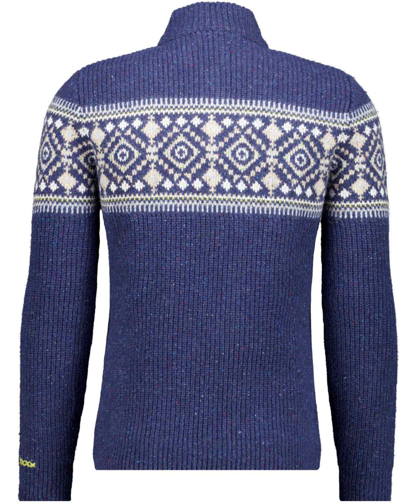 Strickpullover mit Troyer-Kragen, Jacquard
