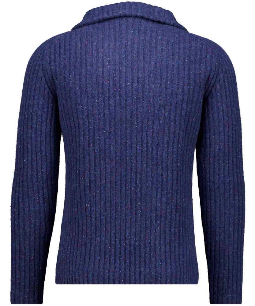 Knitted pullover with troyer collar 