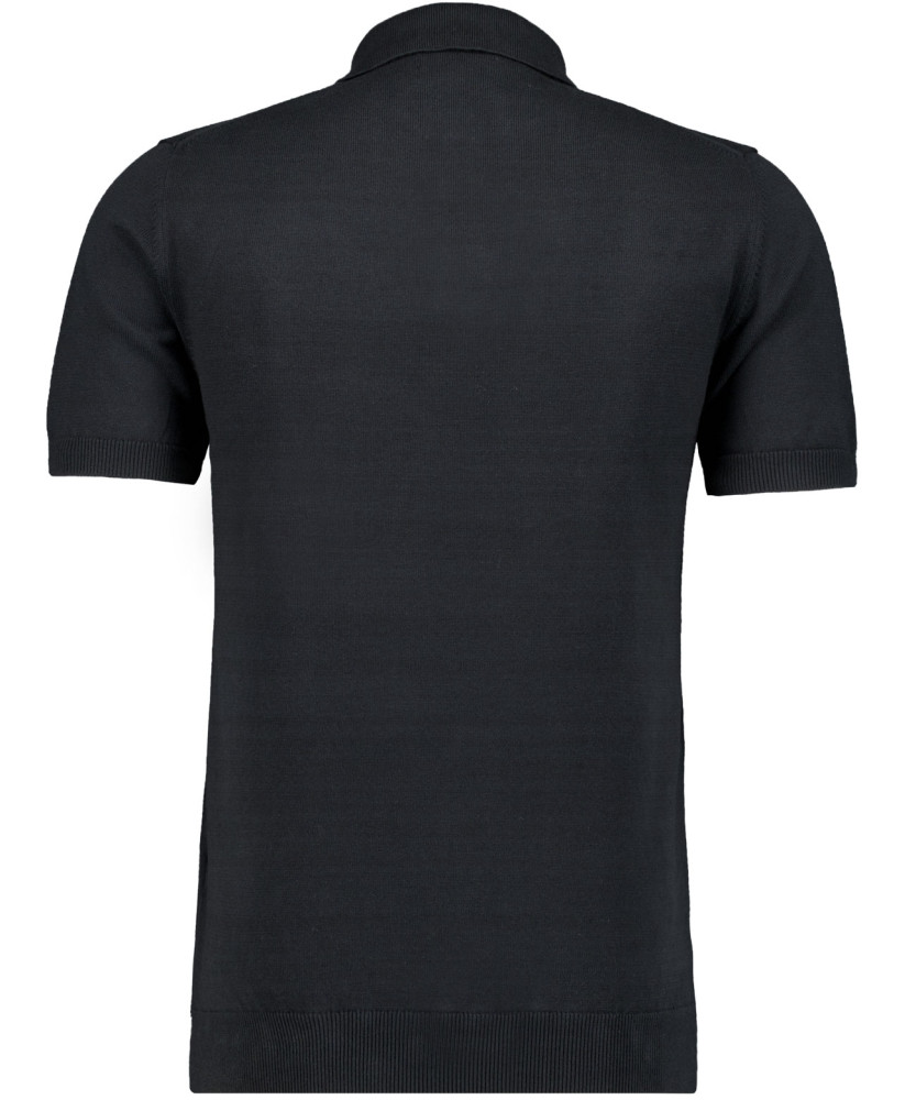 Knitted sweater short sleeve, polo collar