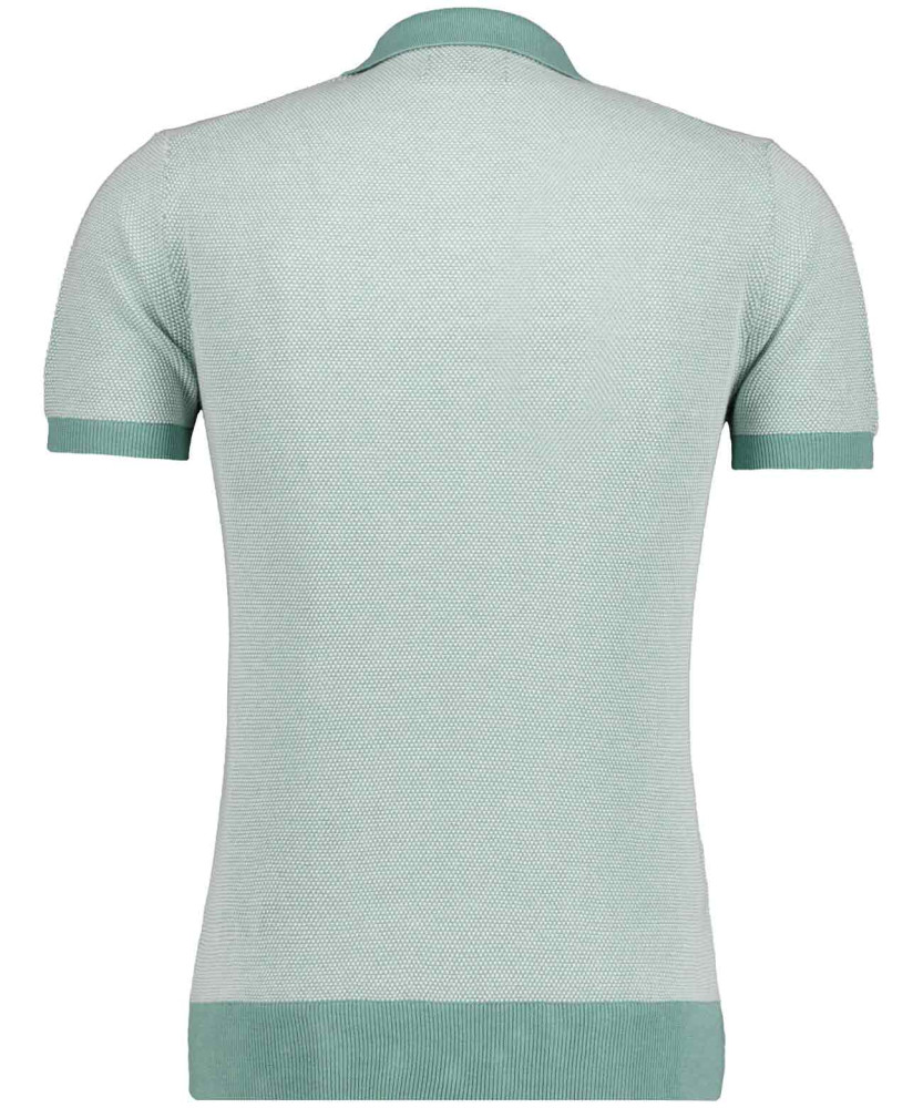 Knitted pullover with resort collar, short sleeve