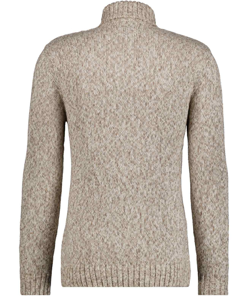 Knitted pullover with roll neck, cable knit
