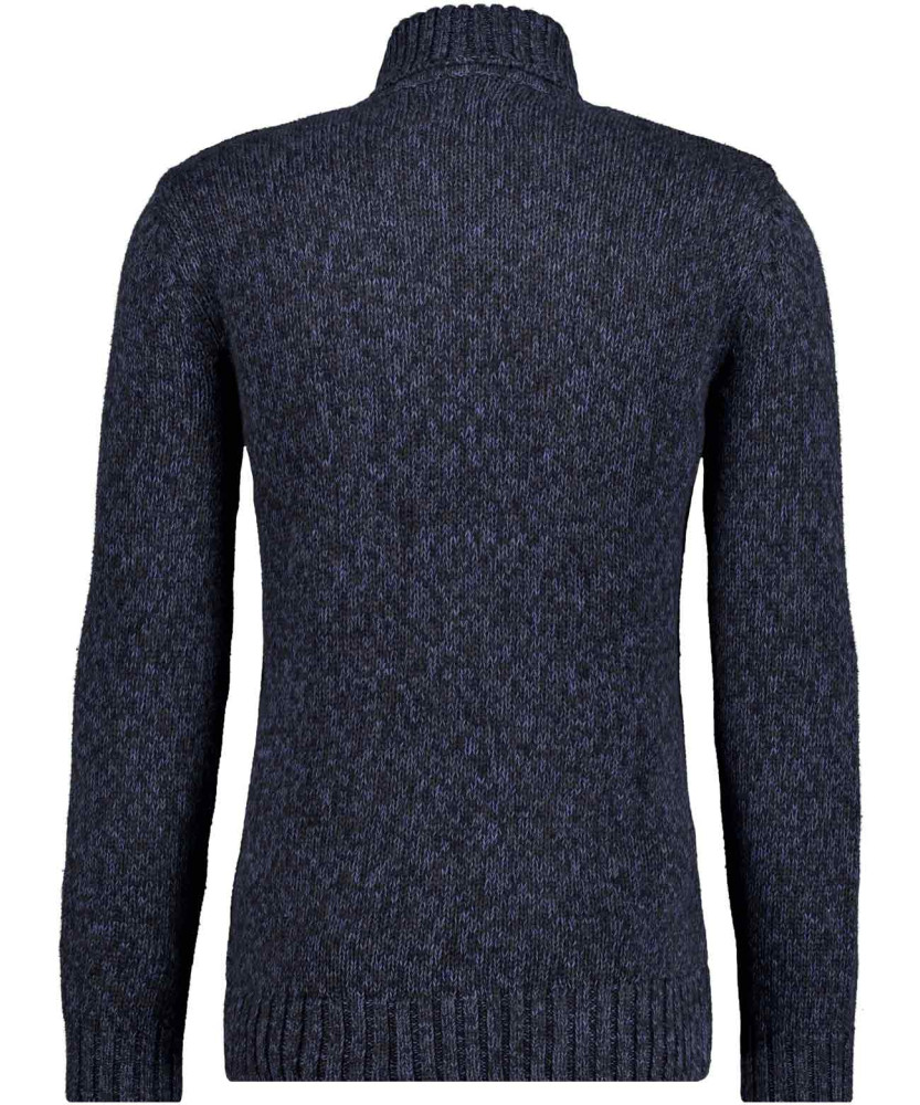 Knitted pullover with roll neck, cable knit