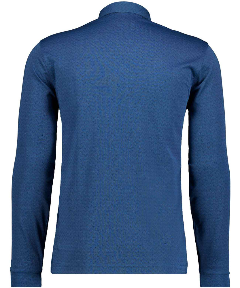 Softknit-Poloshirt Jacquard, Langarm