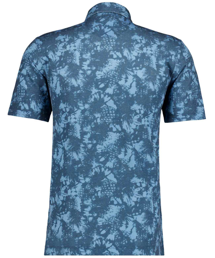 Sofktnit polo with multi print, short sleeve