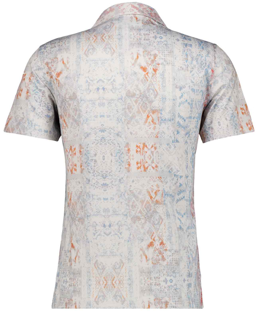 Softknit-Hemd mit Tropical-Print, kurzarm