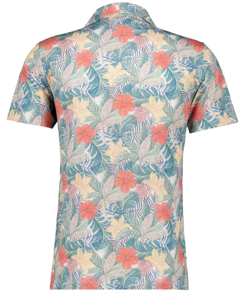 Softknit-Hemd mit Tropical-Print, kurzarm