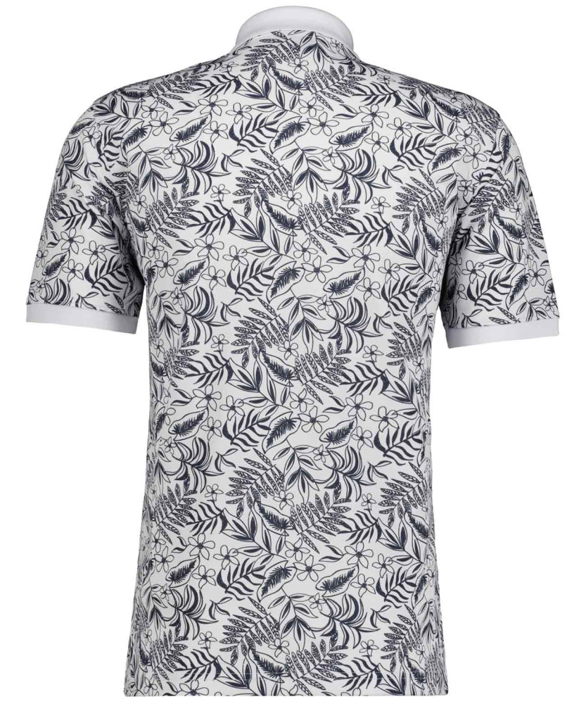 Softknit-Polo mit Alloverprint, kurzarm