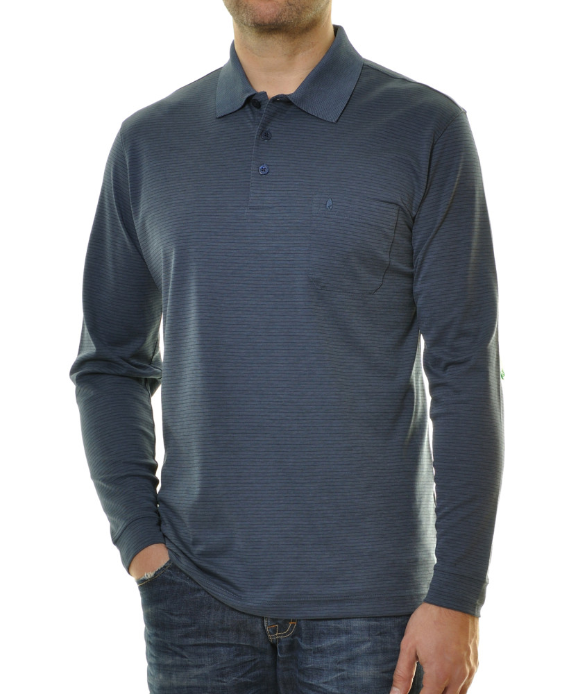 RAGMAN Softknit-Polo Fineliner, Langarm