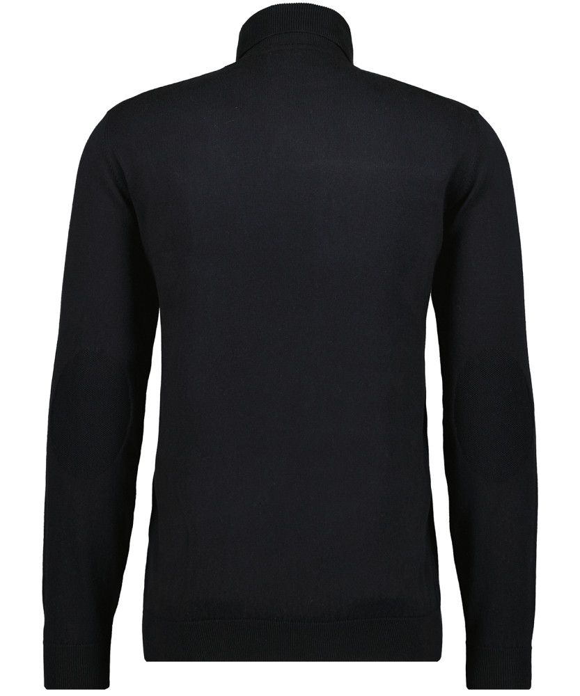 Knitted pullover with roll neck, cotton/cashmere
