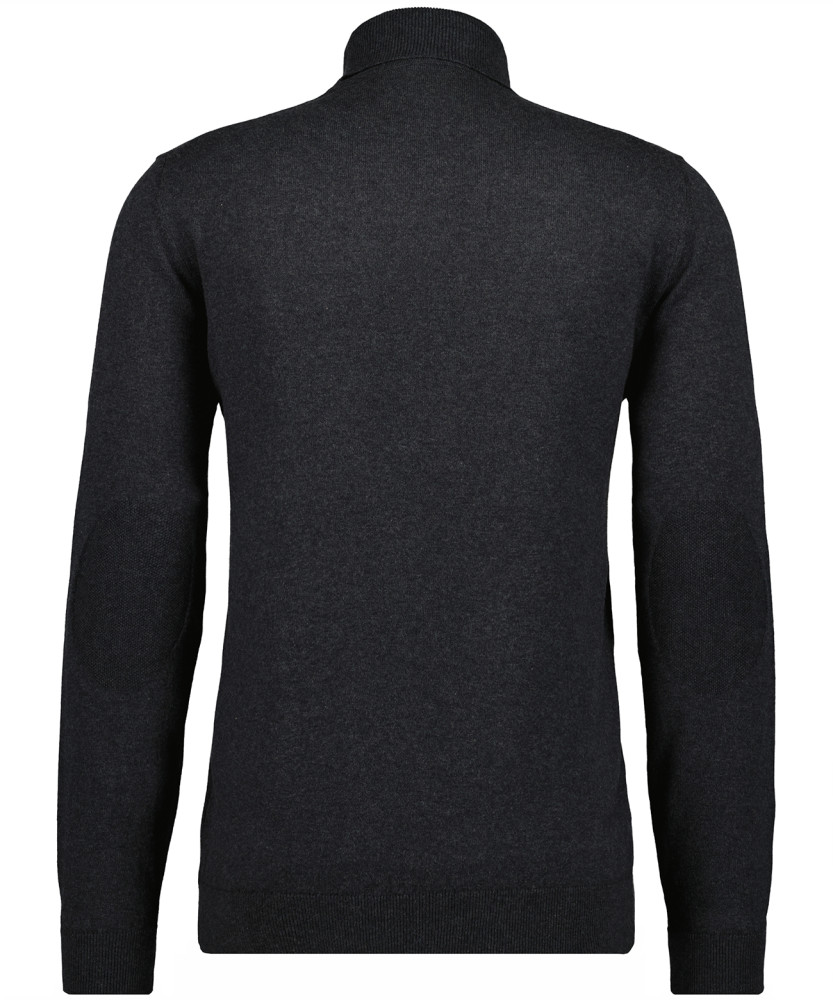 Knitted pullover with roll neck, cotton/cashmere