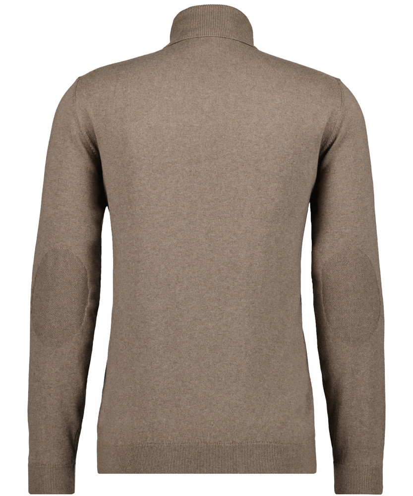Knitted pullover with roll neck, cotton/cashmere
