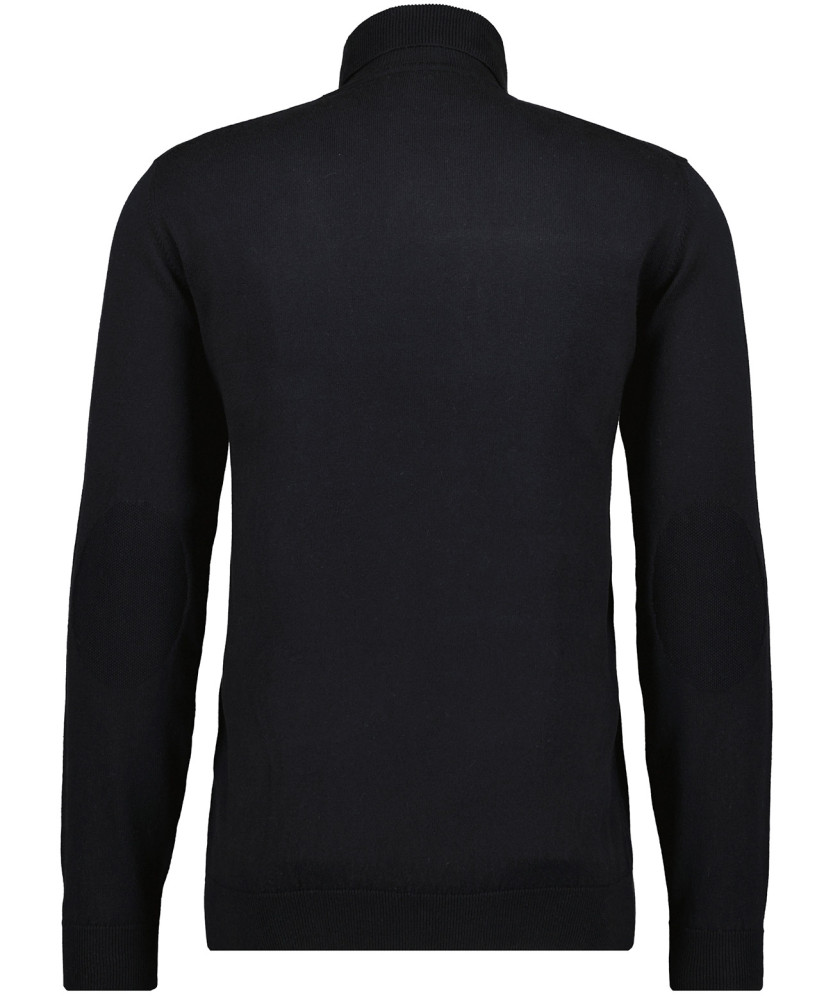 Knitted pullover with roll neck, cotton/cashmere, extra long