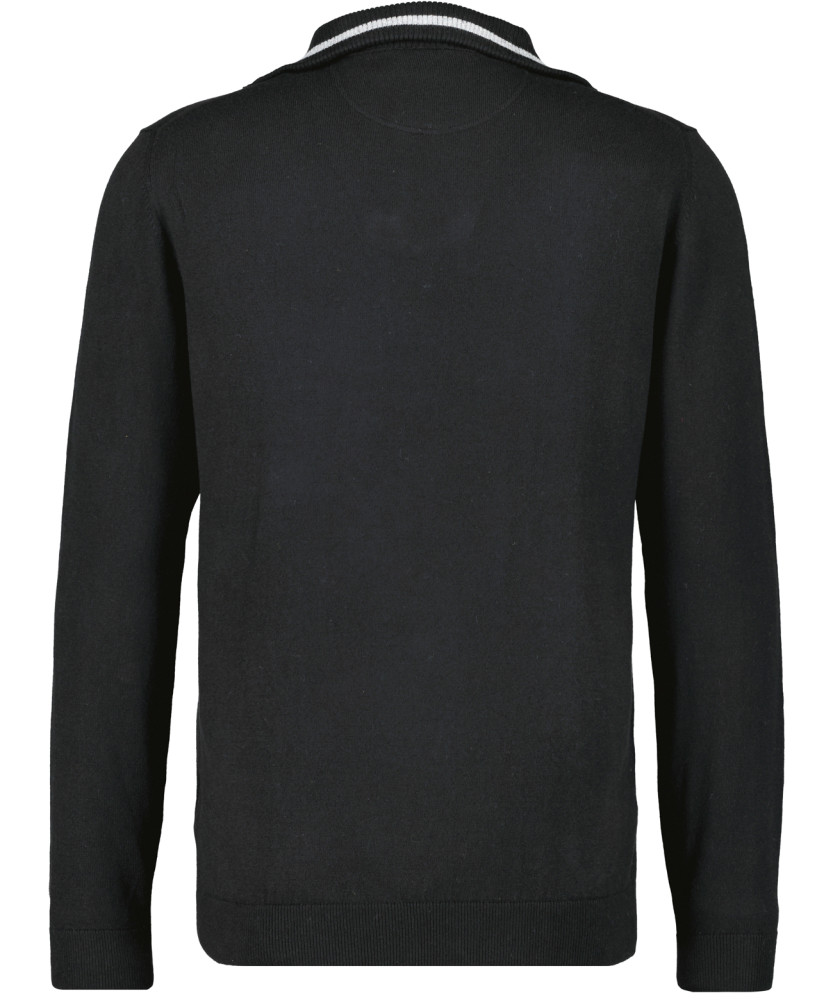 Strickpullover mit Stehkragen und Zip