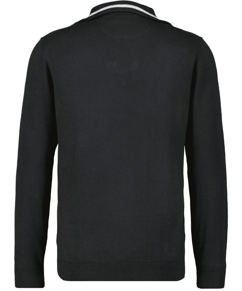 LONG & TALL Knitted pullover with stand up collar an zip