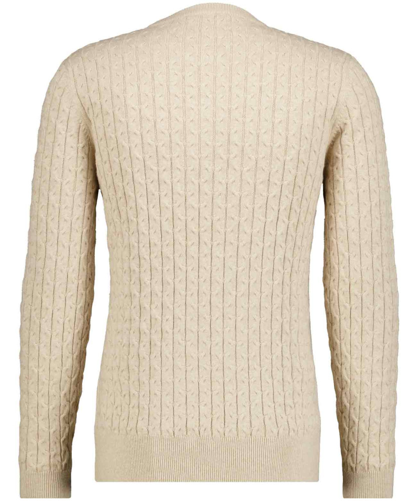 Strickpullover Rundhals mit Zopfmuster