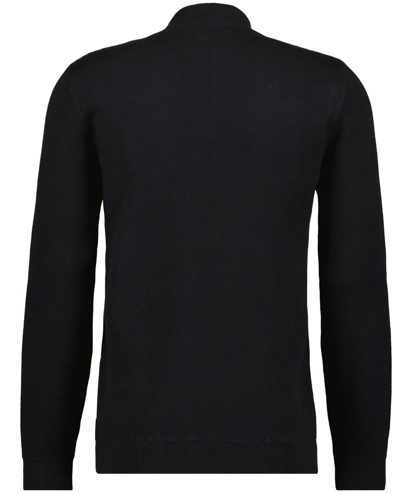 Knitted pullover with stand up collar, cotton/cashmere