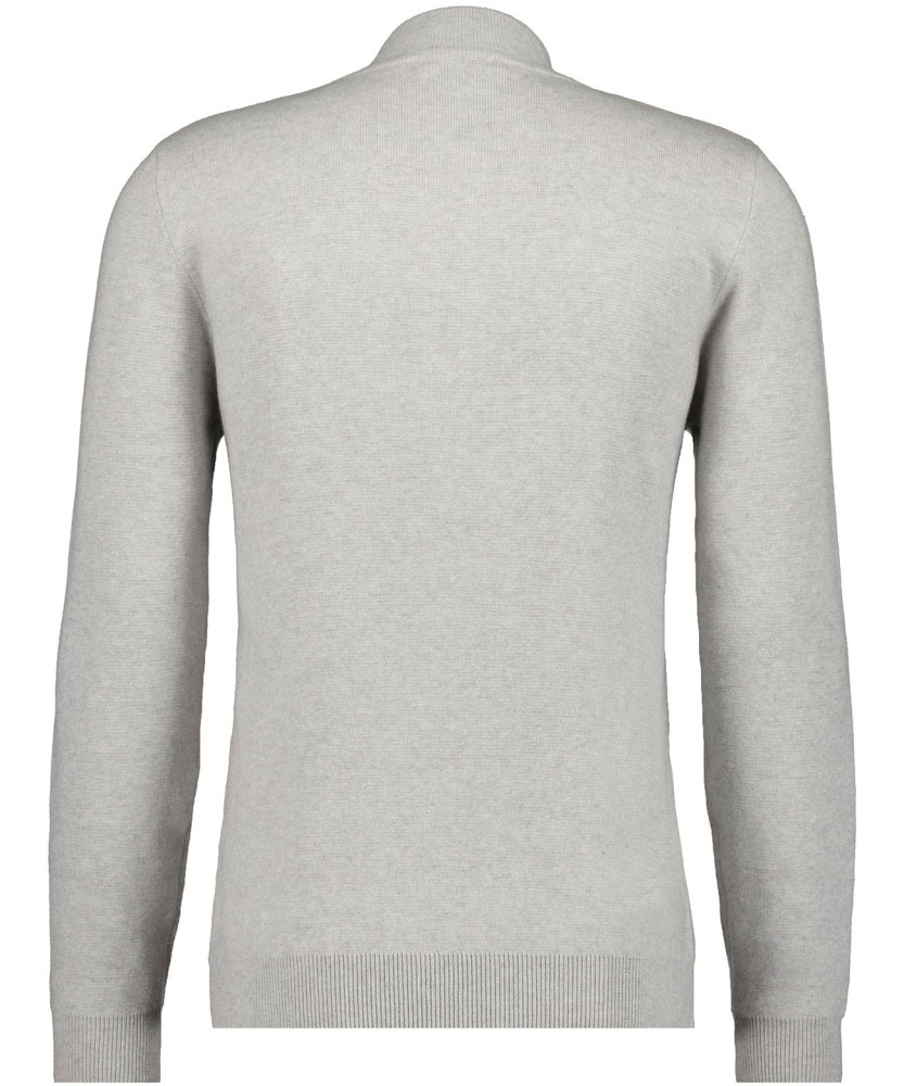 Knitted pullover with stand up collar, cotton/cashmere