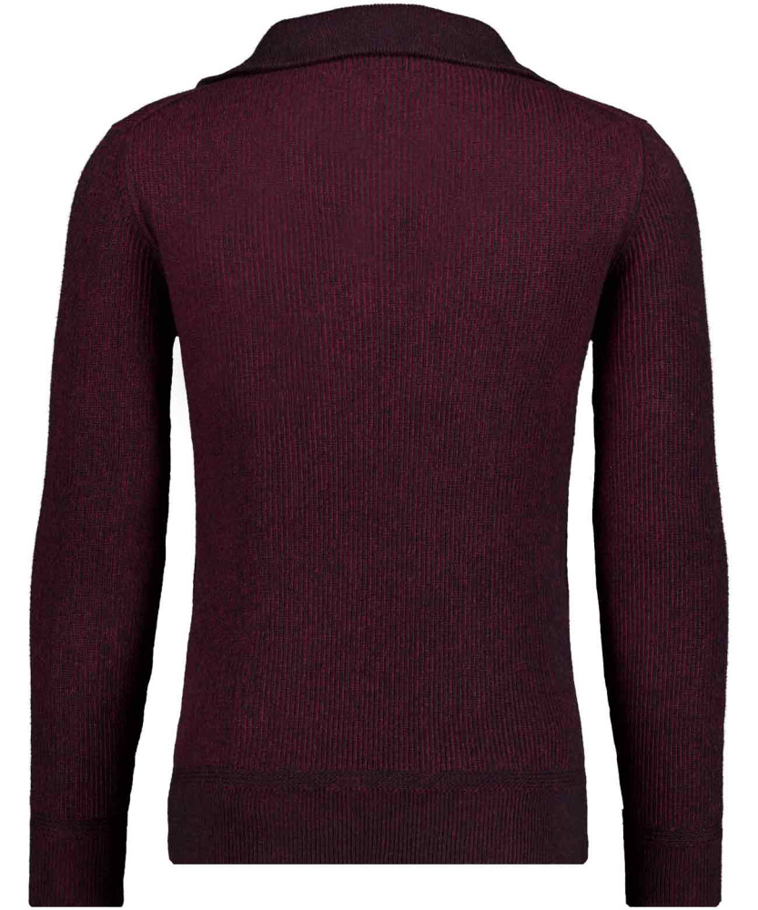 Strickpullover mit Troyer-Kragen, bicolour