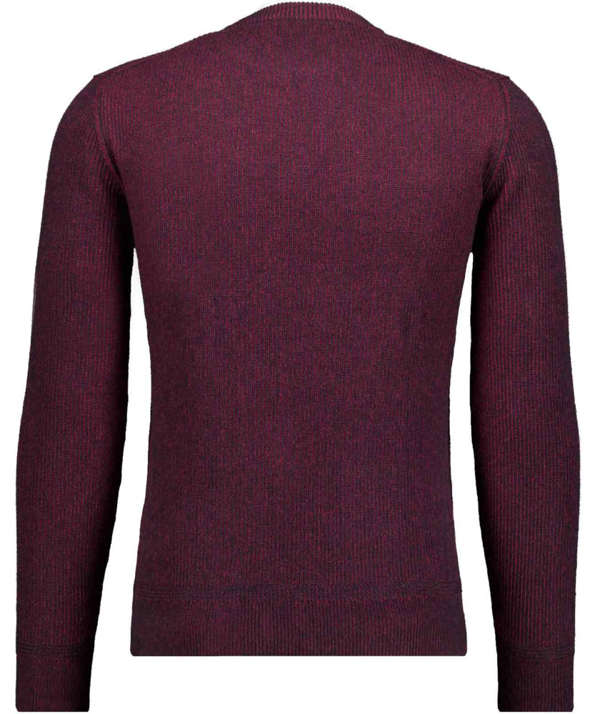 Knitted pullover round neck bicolour, cotton/cashmere