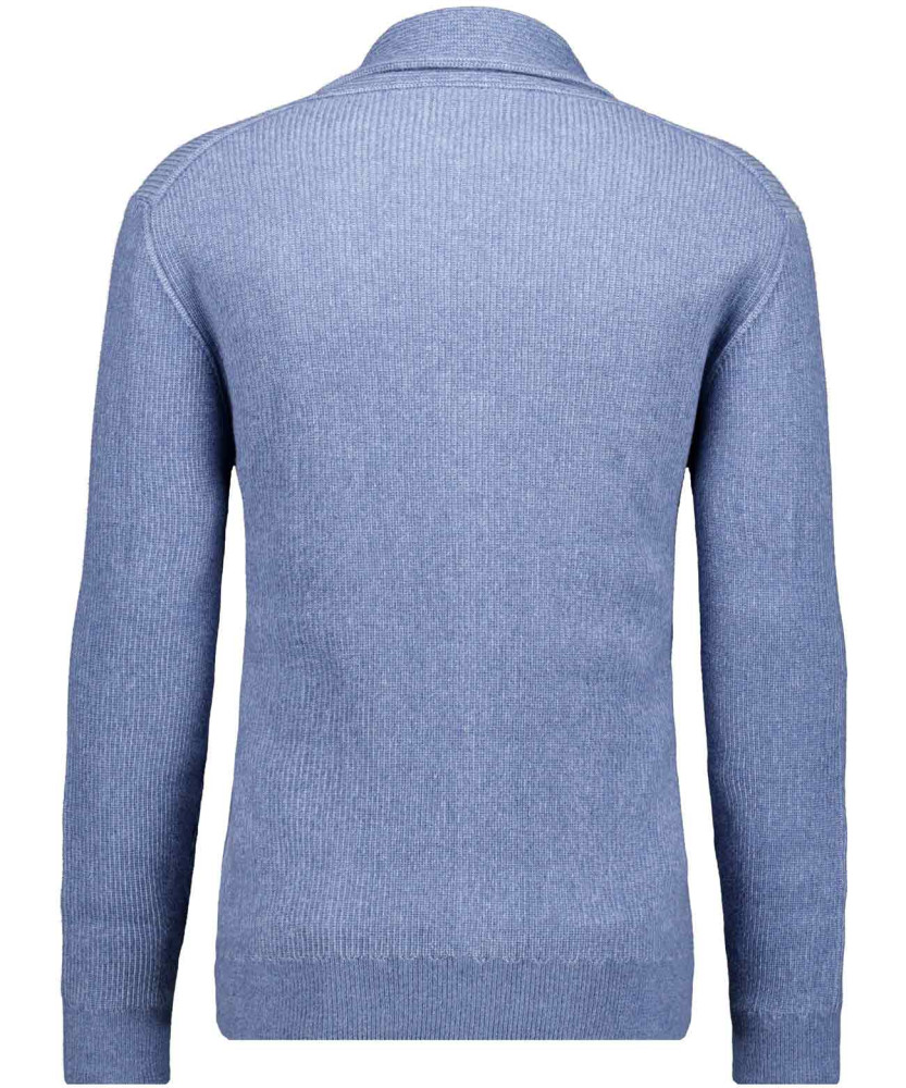 Knitted jacket with shawl collar, cotton-cashmere