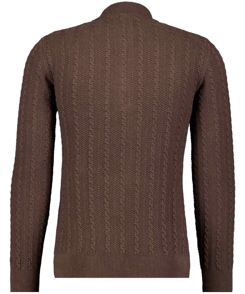 Knitted pullover with mock neck, cotton/cashmere