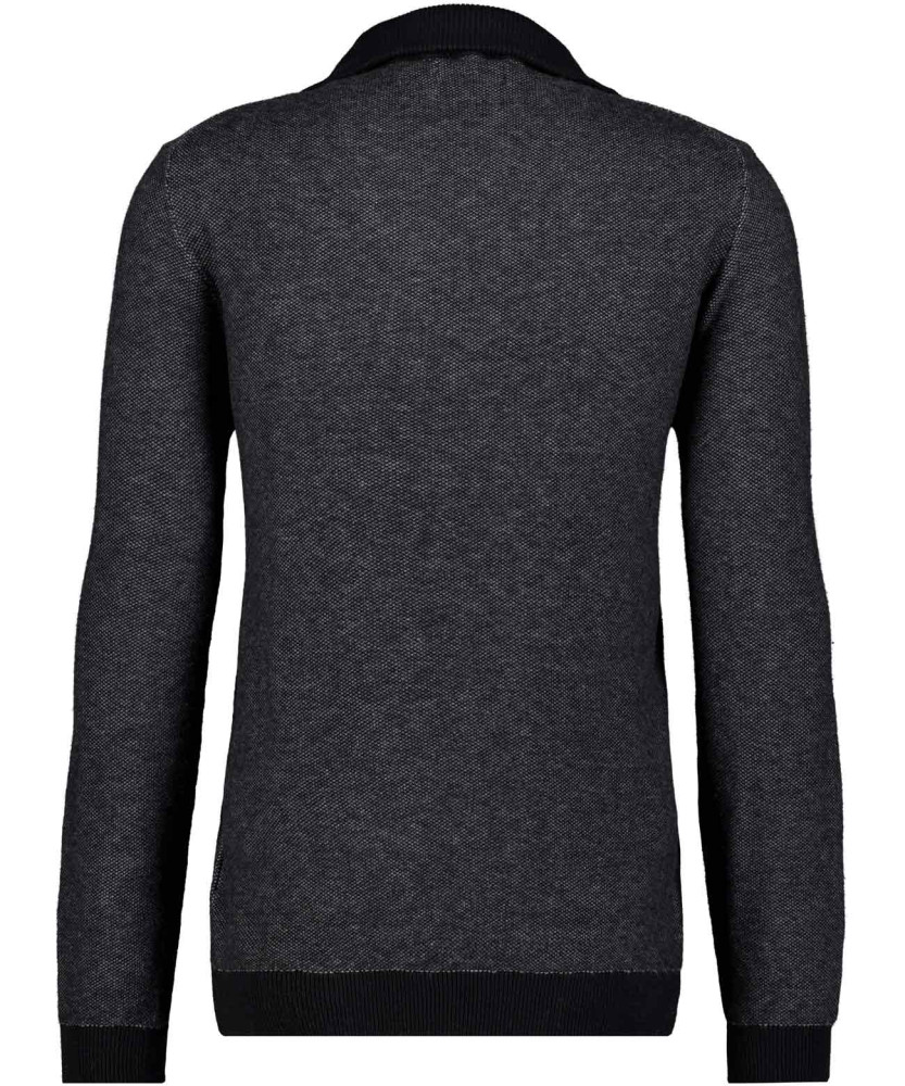 Knitted pullover with troyer collar, cotton/cashmere