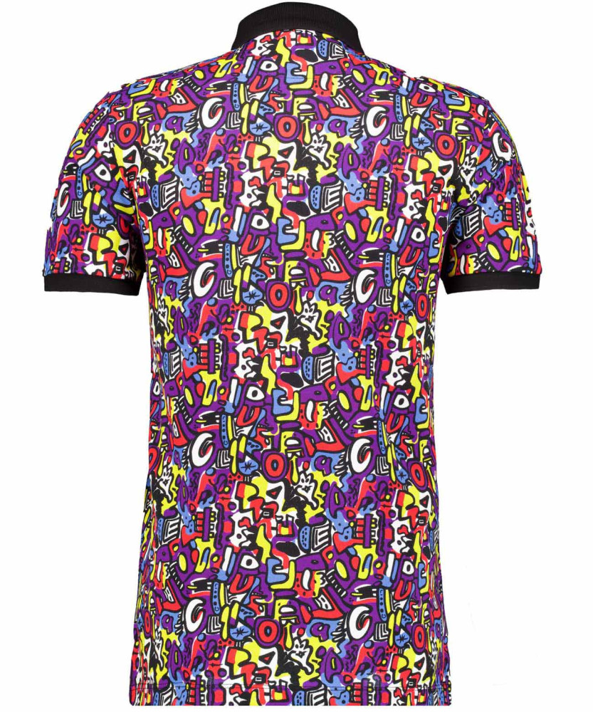 Piqué-Poloshirt with digital print