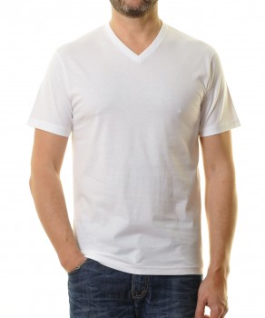 2 T-shirts in doublepack with V-neck
