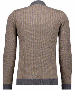 Strickpullover mit Stehkragen, Bicolour
