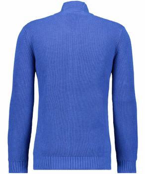 Knitted sweater with baseball collar