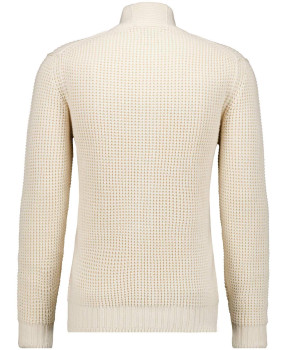 Knitted jacket with baseball collar