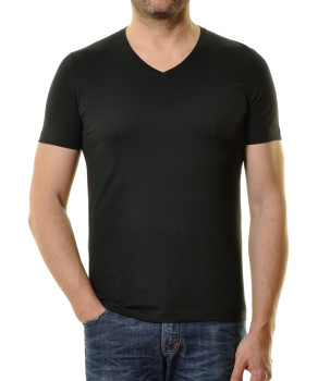 2 T-shirt double pack slimfit with V-neck