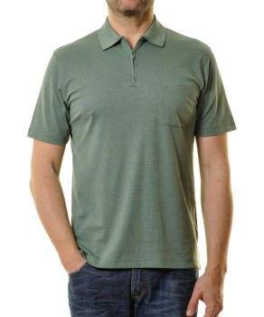 Softknit-Poloshirt mit Zip