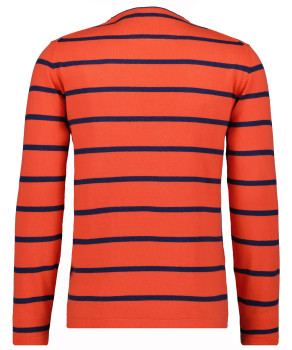 Knitted sweater with stripes, cotton/cashmere