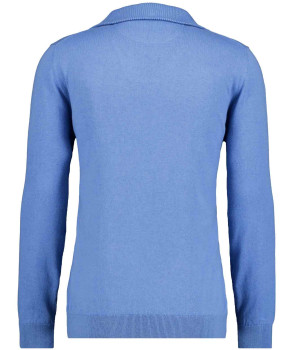 Strickpullover mit Stehkragen und Zip