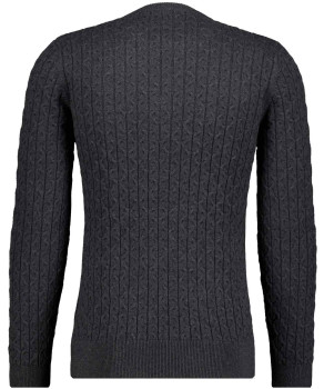 Knitted sweater round neck, cable knit