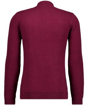 Knitted pullover with stand up collar, cotton/cashmere