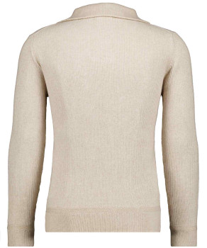 Strickpullover mit Troyer-Kragen, bicolour